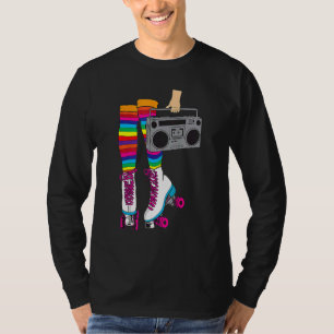 T-shirt Retro Rollerskates 80's Roller Disco Skating Girl