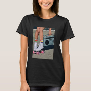 T-shirt Retro Rollerskates Funny 80's Roller Disco Patinag