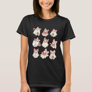 T-shirt Retro rose Fantôme Lecture Halloween jardinage Min