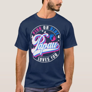 T-shirt Retro rose ou bleu Papaw Aime votre bébé Genre Rev