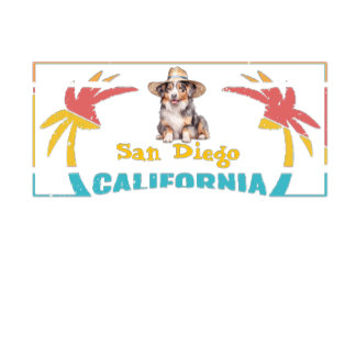 T-shirt Retro San Diego California Australian Shepherd