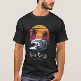 T-shirt Retro San Diego California Beach Vibes Summer Brea