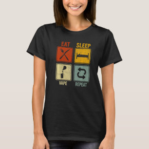 T-shirt Rétro Sarcastique Pour Vape Manger Sleep Répétitio