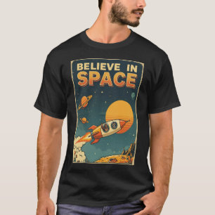T-shirt Retro Sci-Fi Bigfoot Raton Laveur Croire Dans L'Es