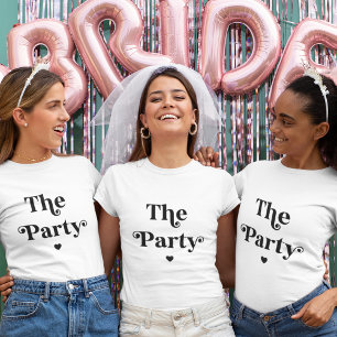T-shirt Retro Script Heart Bridesmaid Bachelorette Party