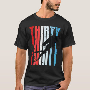 T-shirt Rétro Scuba Diving 30e Birthday Deep Sea Diver