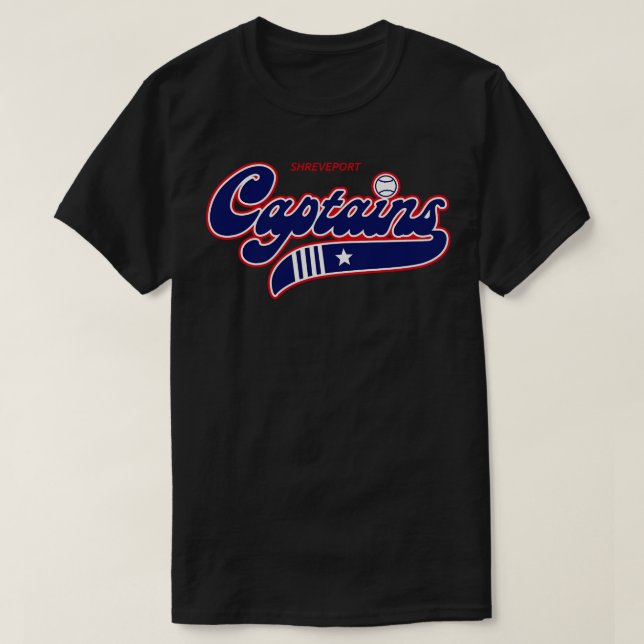 T-shirt Retro Shreveport Capitaines Ligue Mineure de Baseb (Design devant)