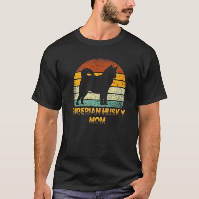 T-shirt Retro Siberian Husky Maman Doxie Chien Propriétair (Devant)