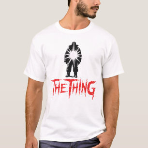 T-shirt Rétro Silhouette Lumineuse du Film d'Horreur Sci-F