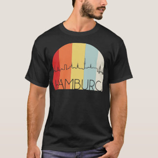 T-shirt Rétro Skyline de Hambourg