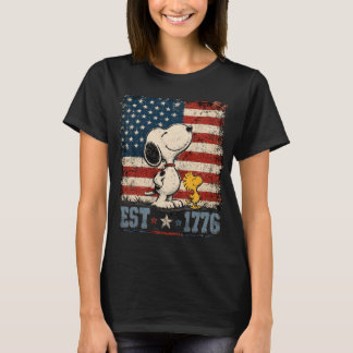 T-shirt Rétro Snoopy 4 juillet Chien PNG, Drapeau Américai