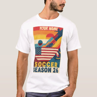 T-shirt Retro Soccer Season 26 USA Abstract Graphic T-Shir