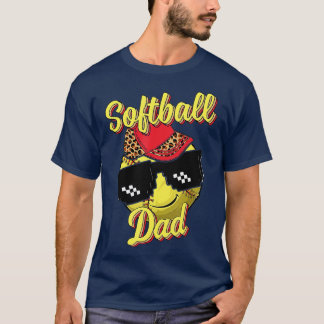 T-shirt Retro Softball Papa Drôle Fête des pères Sunglass