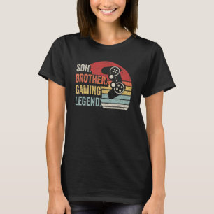 T-shirt Retro Son Brother Gaming Legend Jeu Gamer Birth