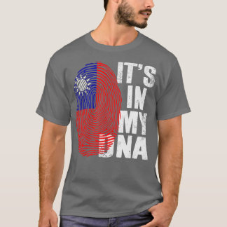 T-shirt Rétro Son Dans Mon ADN Taiwan Empreinte Taïwanaise