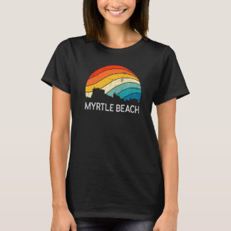 T-shirt Retro South Carolina City Myrtle Beach Skyline Vin