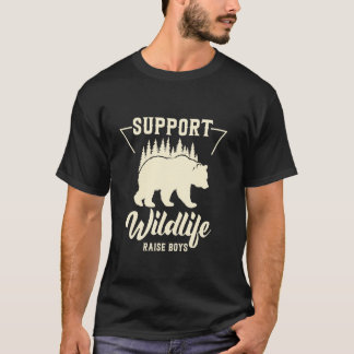T-shirt Rétro Soutien Faune Élever Garçons Ours Extérieur 