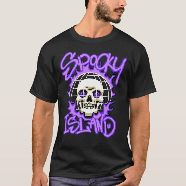 T-shirt Retro Spooky Skull streetwear (Devant)