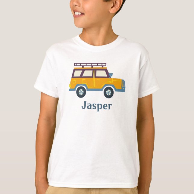 T-shirt Retro station wagon toit de voiture personnalisati (Devant)