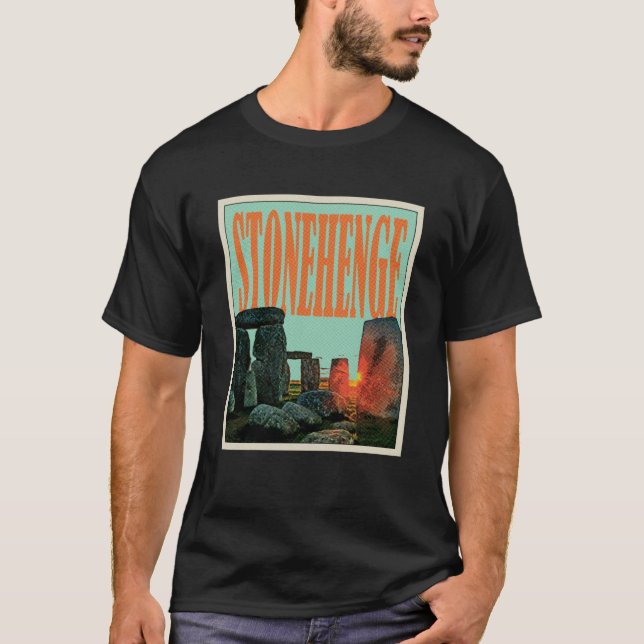 T-shirt Retro Stonehenge Angleterre Souvenir (Devant)