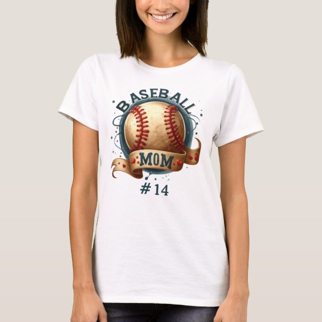 T-shirt Retro Style Baseball Maman personnalisée (Devant)