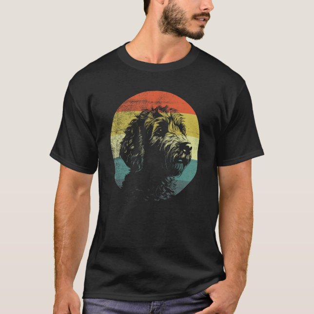 T-shirt Retro Style Goldendoodle Dog (Devant)