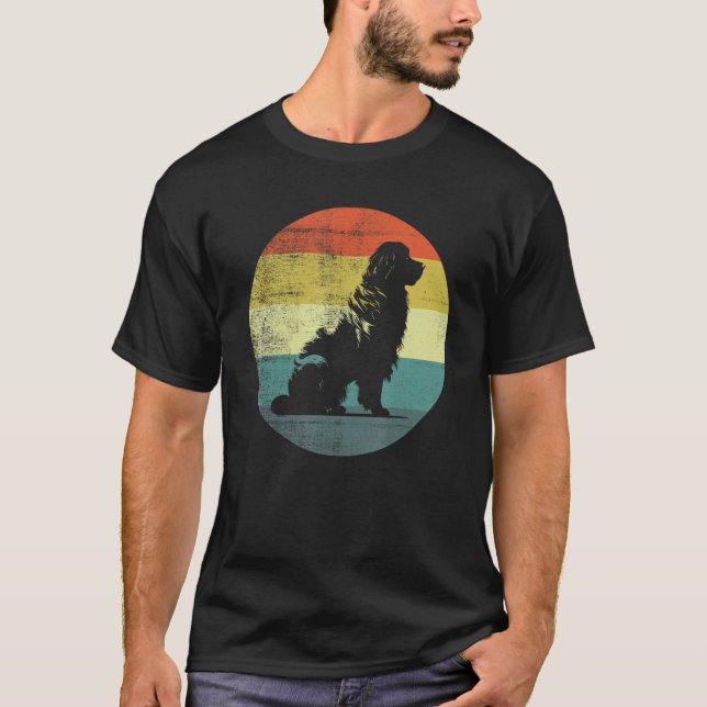 T-shirt Retro Style Newfoundland Dog (Devant)