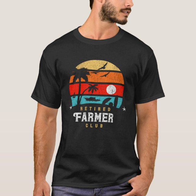 T-shirt Retro Style  Retirement Gag Idea   Retired Farmer (Devant)