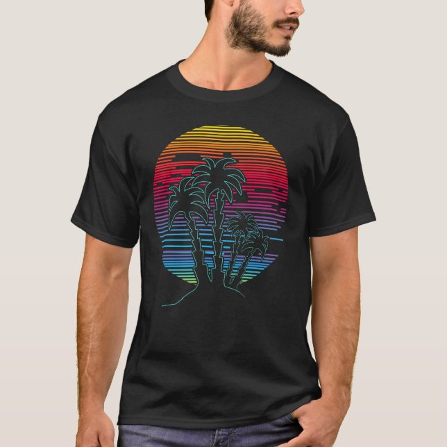 T-shirt Retro summer beach (Devant)