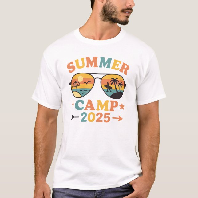 T-shirt Retro Summer Camp 2025 Vintage Sunglasses (Devant)