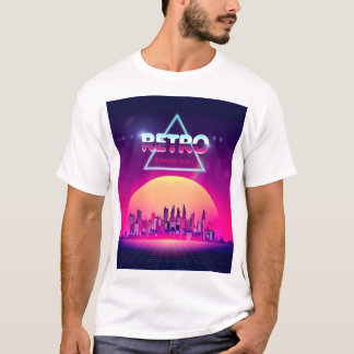 T-shirt "Rétro Summer Night - Neon Cityscape with Vintage