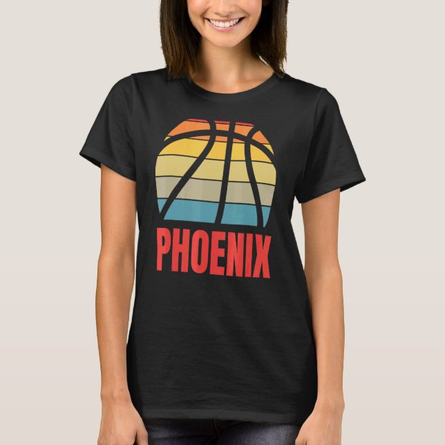 T-shirt Retro Sun Basketball Phoenix Design (Devant)