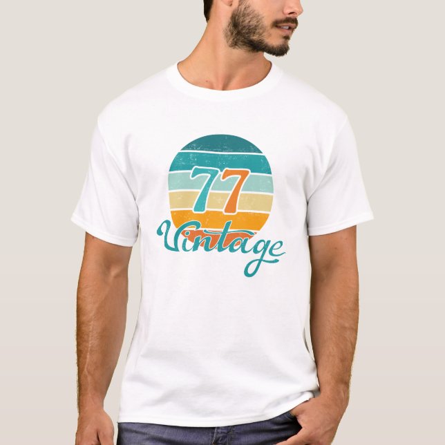 T-shirt Retro Sunset 77 Vintage en détresse (Devant)
