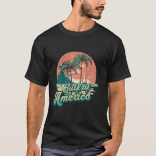 T-shirt Retro Sunset Beach Vibes Golfe des USA Amérique
