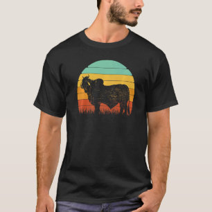 T-shirt Retro Sunset Cow Farmer Brahman Cattle