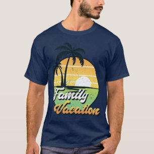 T-shirt Retro Sunset Exotic Famille Vacances Été