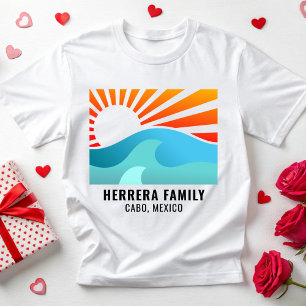 T-shirt Retro Sunset Famille Vacances Reunion Plage été