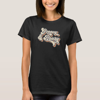 T-shirt Retro Sunset Groovy & Boozy Bachelorette Party Bri