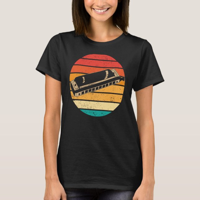 T-shirt Retro Sunset Harmonica (Devant)