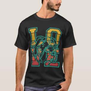 T-shirt Retro Sunset I Love My English Bulldog Theme