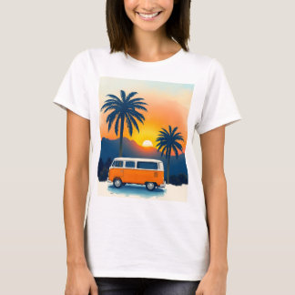 T-shirt Retro Sunset Van Life Vintage