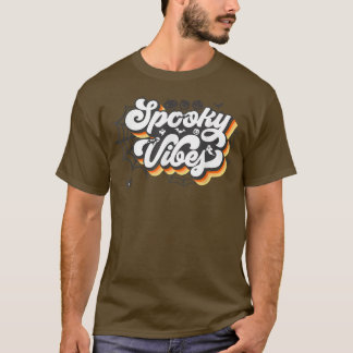 T-shirt Retro Sunset Vibes Éffrayant Citrouille saison Éff