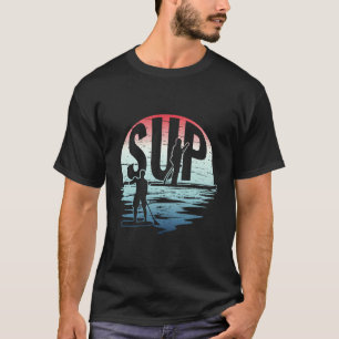 T-shirt Retro Sup Sunset - Stand Up Paddling Watersports