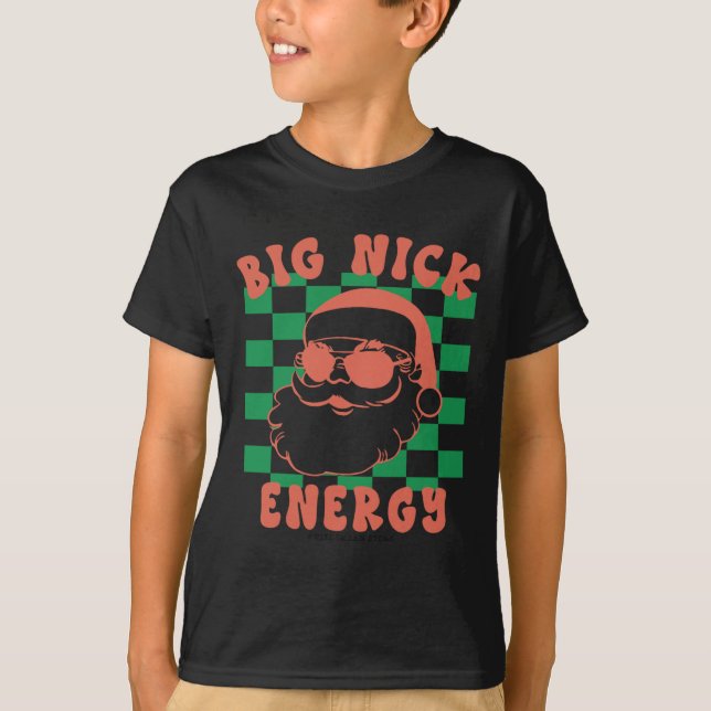 T-shirt Retro Super Big Nick Père Noël Energy Noël Noël No (Devant)