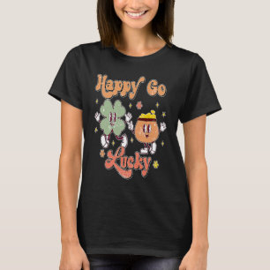 T-shirt Retro Super Happy Go Lucky Shamrock Clover St Pa