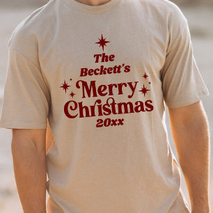 T-shirt Retro Super Joyeux Noël Famille
