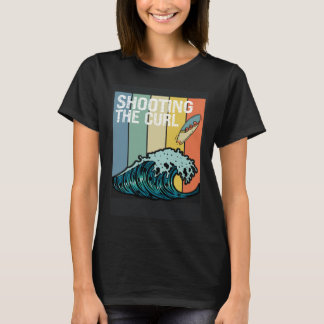 T-shirt Retro Surf  Shooting the Curl Surfing Enthusiast