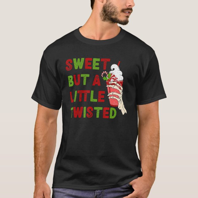 T-shirt Retro Sweet Mais Un Petit Joyeux Joyeux Noël Joyeu (Devant)