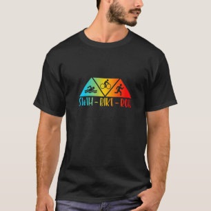 T-shirt Retro Swim Bike Run Triathlon Sport Athlétisme Hom