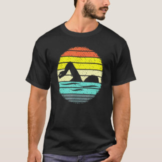T-shirt Rétro Swimmer Silhouette Nage Sport d'eau